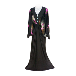 Womens TMS Long Printed Baggy Sleeved Abaya